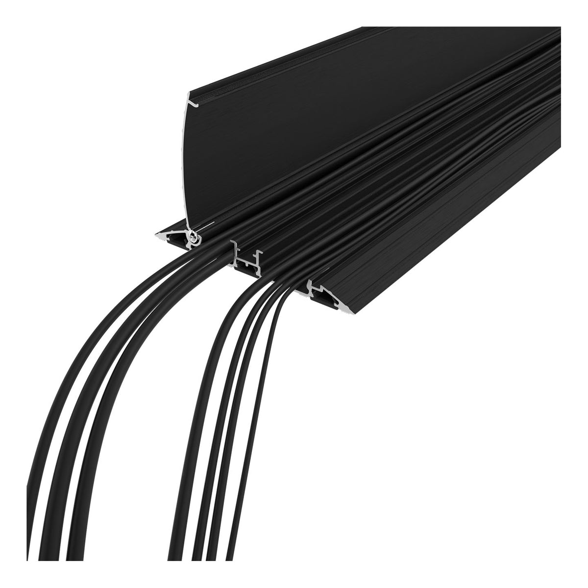 Dataflex Addit – Kabelführungssystem, 118 cm, Aluminium, Traglast 500 kg, Schwarz
