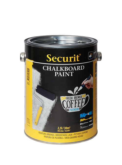 Securit Tafellack – Schwarz, matt – 2,5 l – für Holz, Metall, Kunststoff