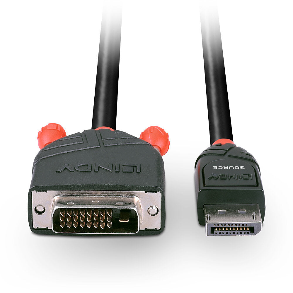 Lindy DisplayPort (Stecker) auf DVI (Stecker) Adapter, DP 1.1, 5 m