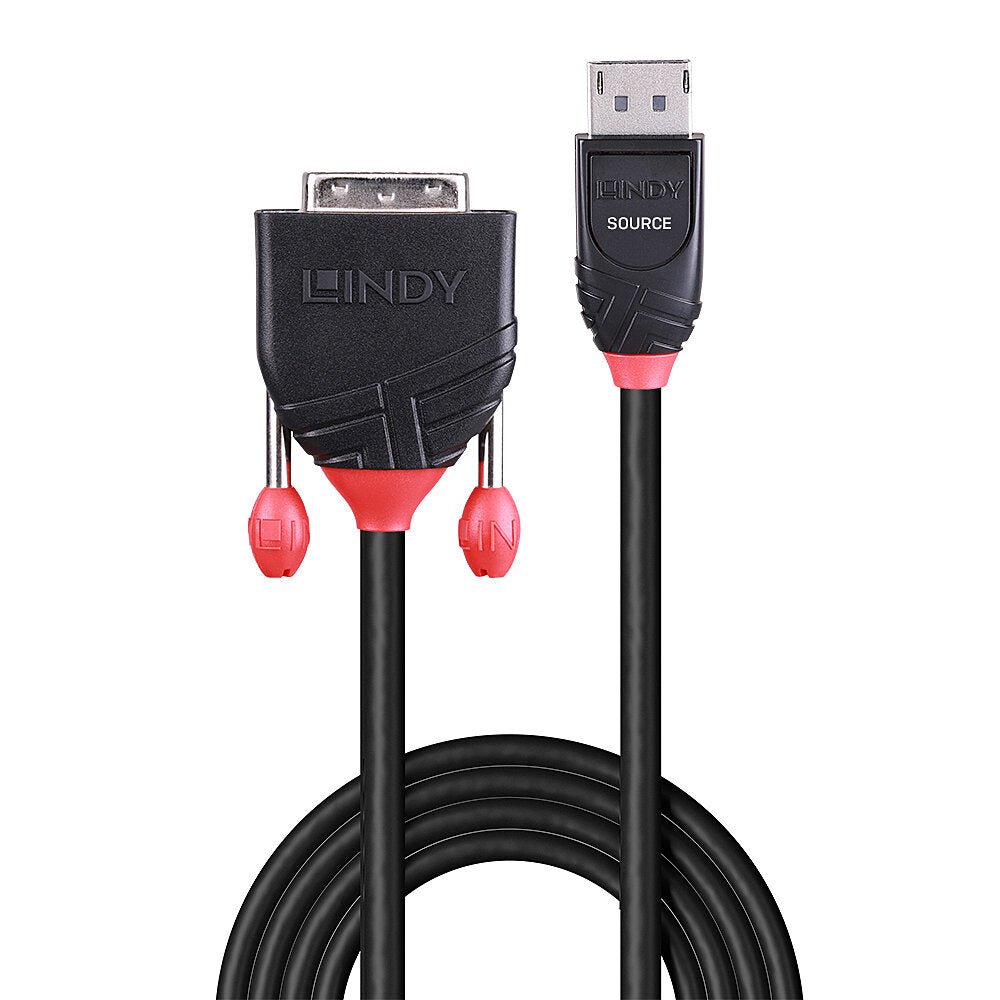 Lindy DisplayPort (Stecker) auf DVI (Stecker) Adapter, DP 1.1, 3 m