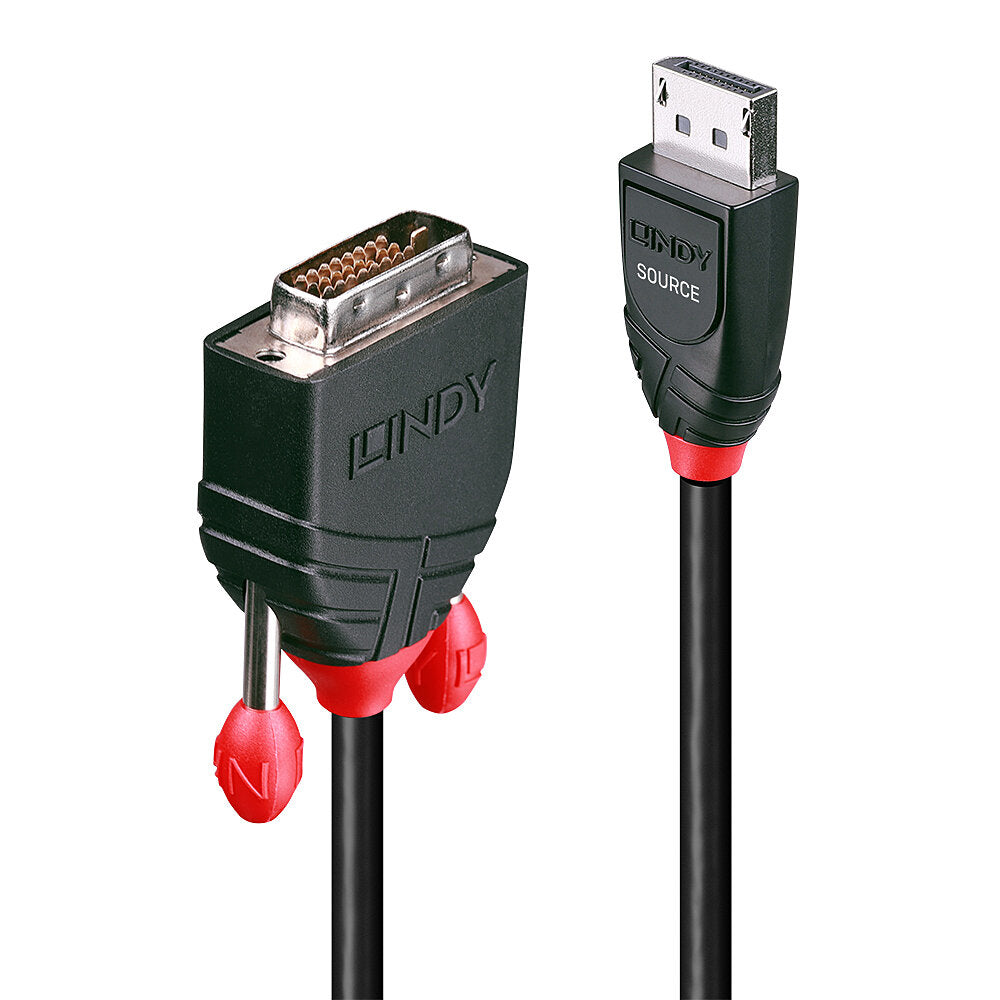 Lindy DisplayPort (Stecker) auf DVI (Stecker) Adapter, DP 1.1, 3 m