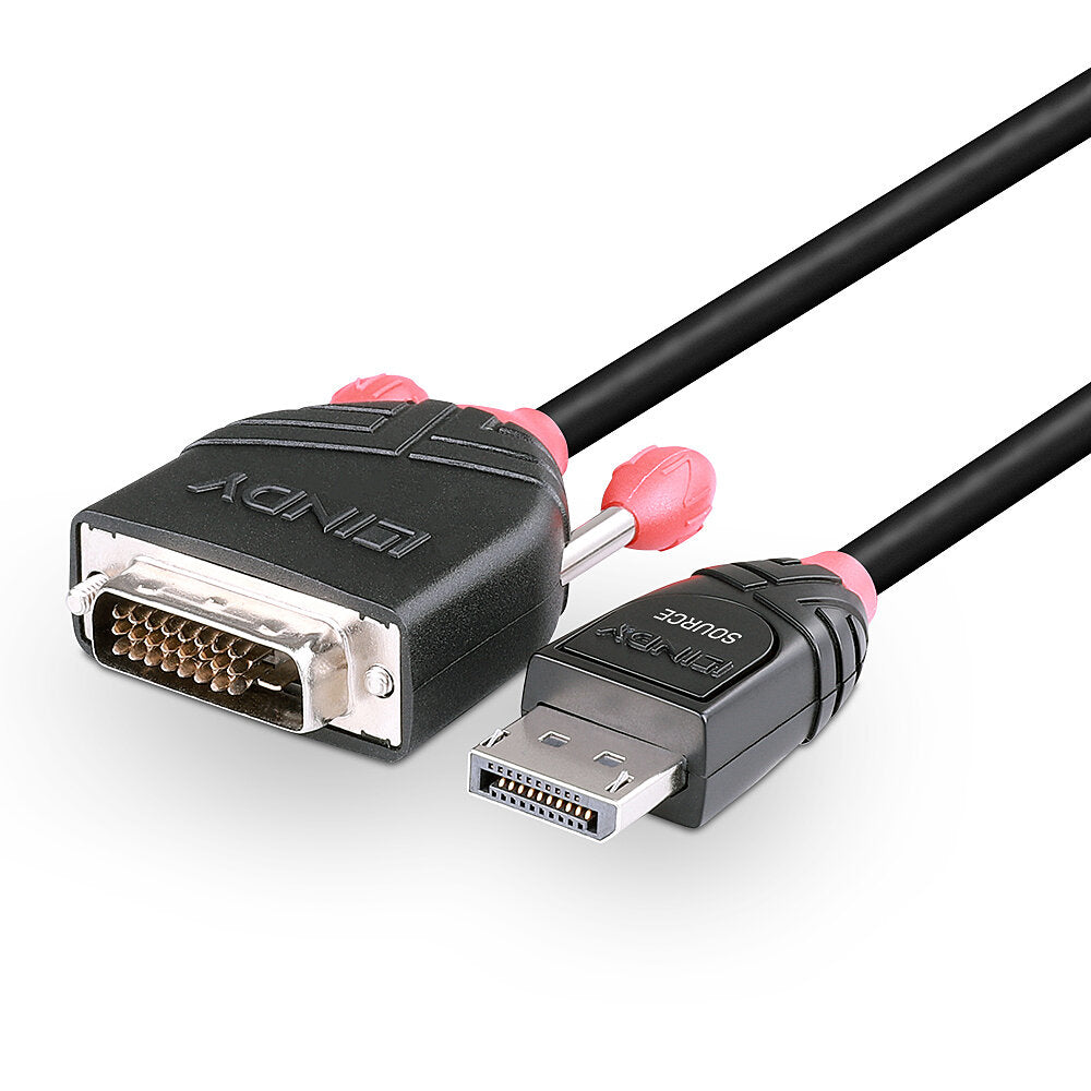 Lindy DisplayPort (Stecker) auf DVI (Stecker) Adapter, DP 1.1, 3 m