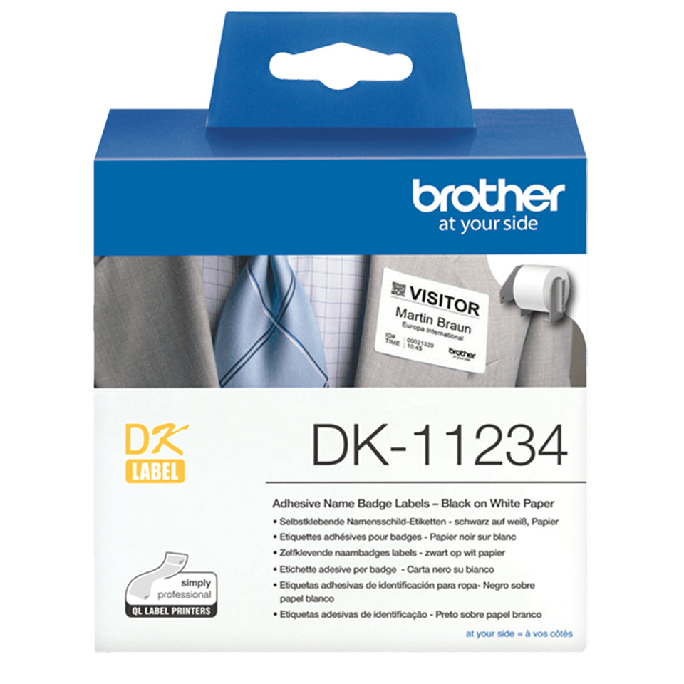 Brother DK-11234 – Etiketten (Rolle) 86 × 60 mm – weiss – wiederablösbar – 260 Etiketten/Rolle – für Brother Q
