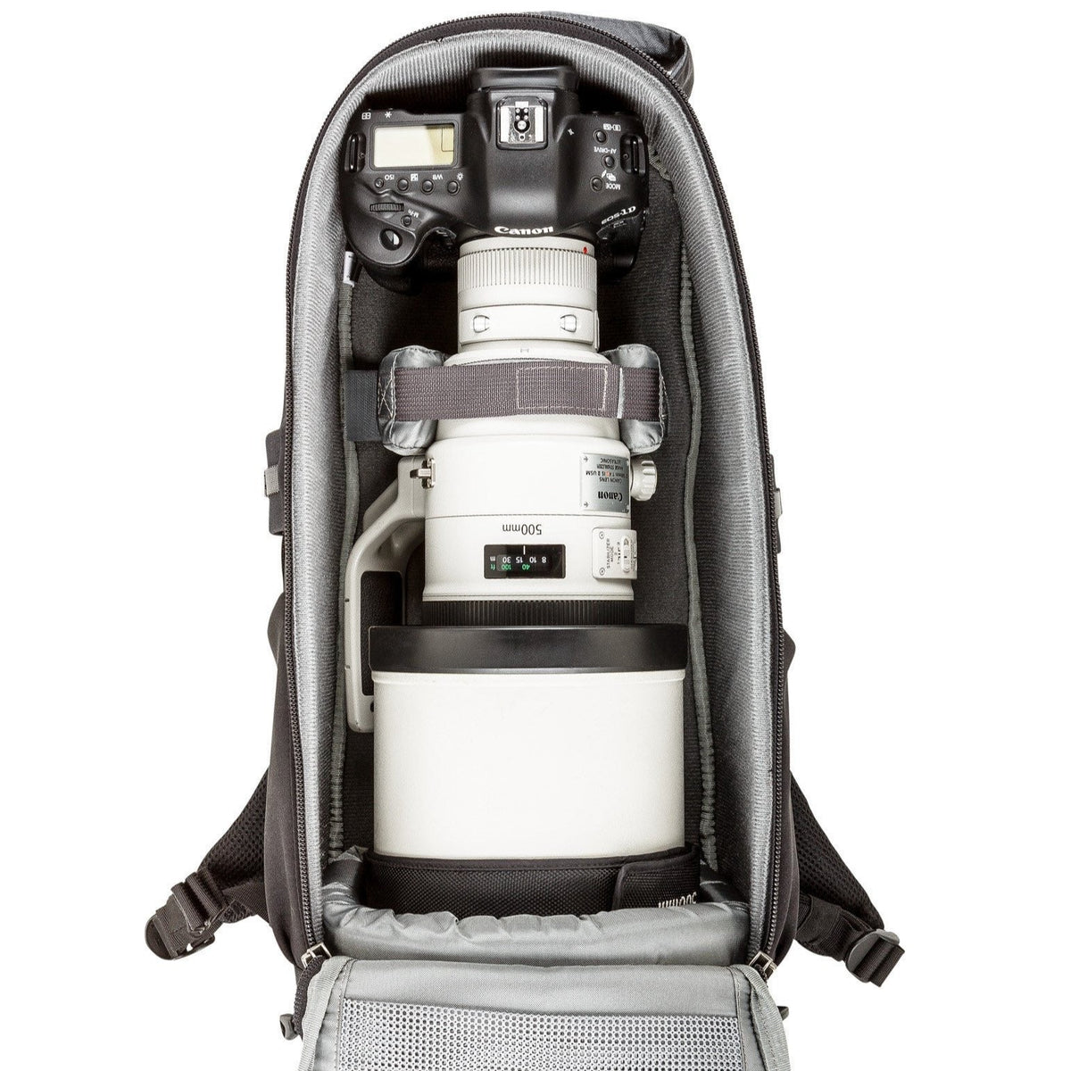 Think Tank Glass Limo Kamerarucksack – für 8 Objektive, Regenhülle – für DSLR- & Systemkameras – Grau/Schwarz
