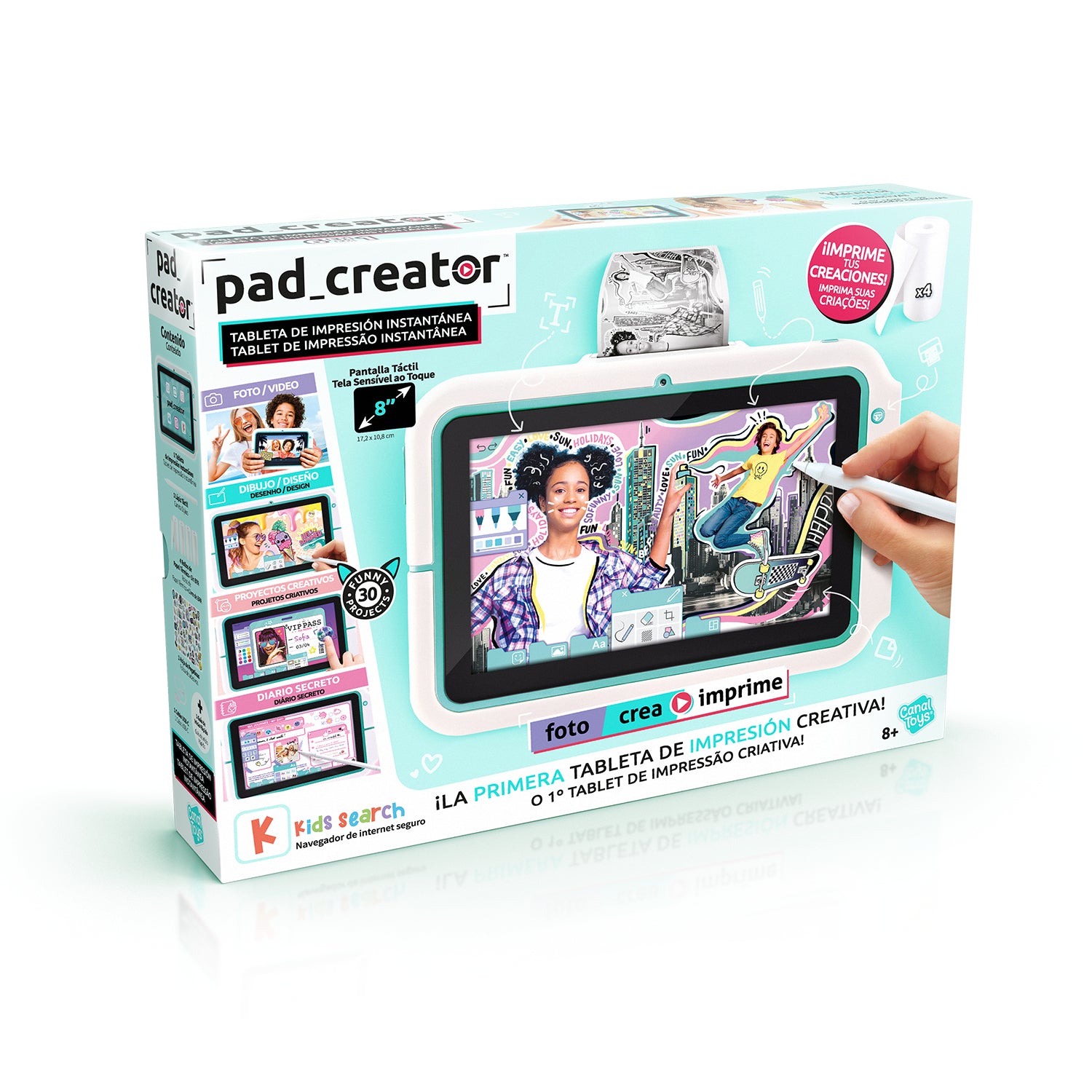Canal Toys Instant Print Pad Creator – 8", 32 GB, Wi‑Fi, Mehrfarbig