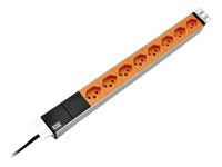 Bachmann PDU ALU Rack-PDU, 19" 1U, 8×T23, Eingang T23, 3 m – silber/orange