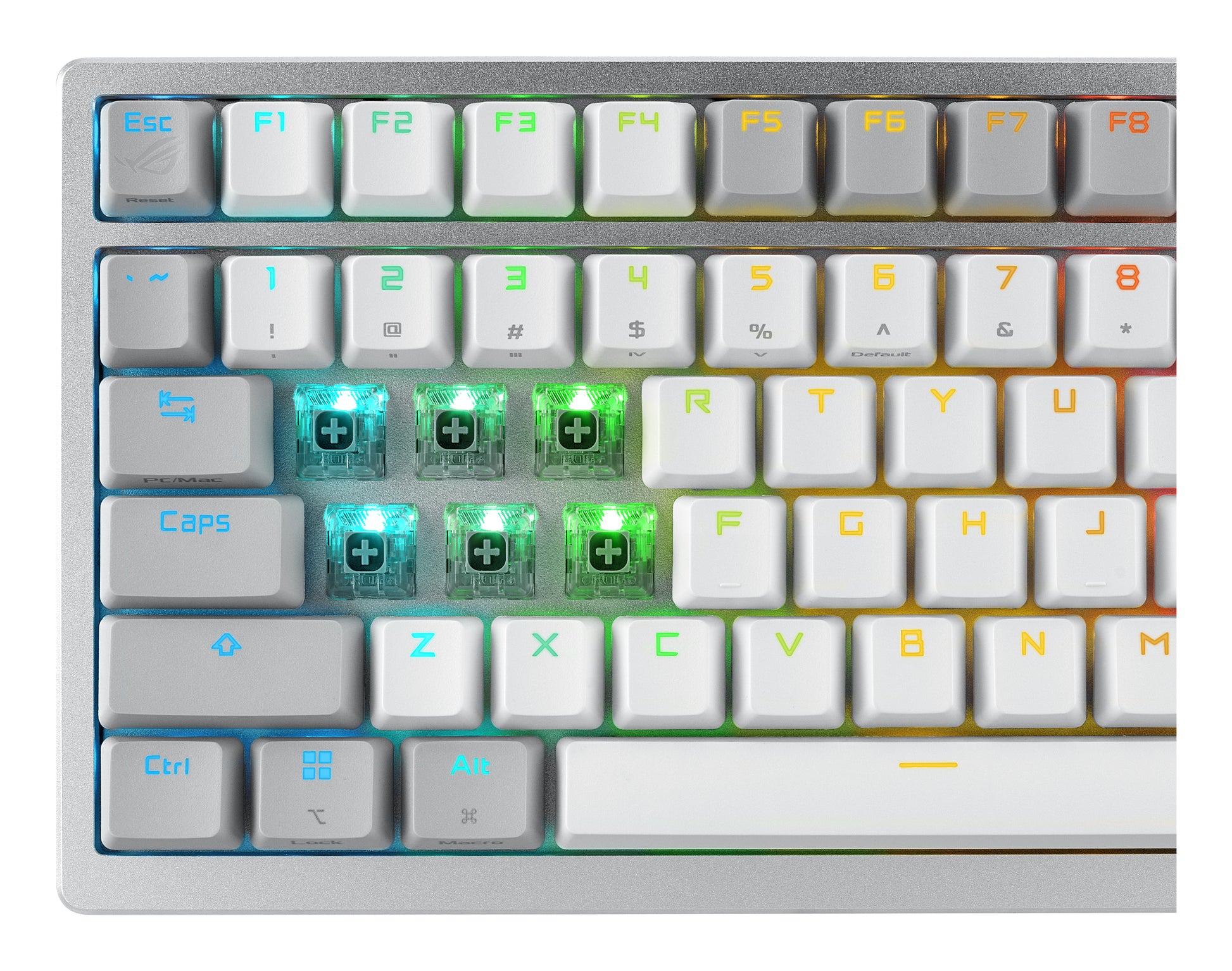 ASUS ROG Azoth – Gaming-Tastatur 75% – Mechanisch, RGB – Bluetooth & 2,4 GHz – Ohne Ziffernblock – Weiss