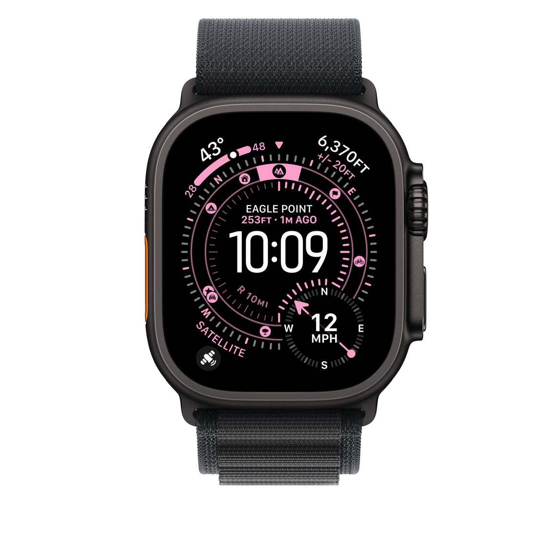 Apple Alpine Loop – Titan, Schwarz, M, für Apple Watch