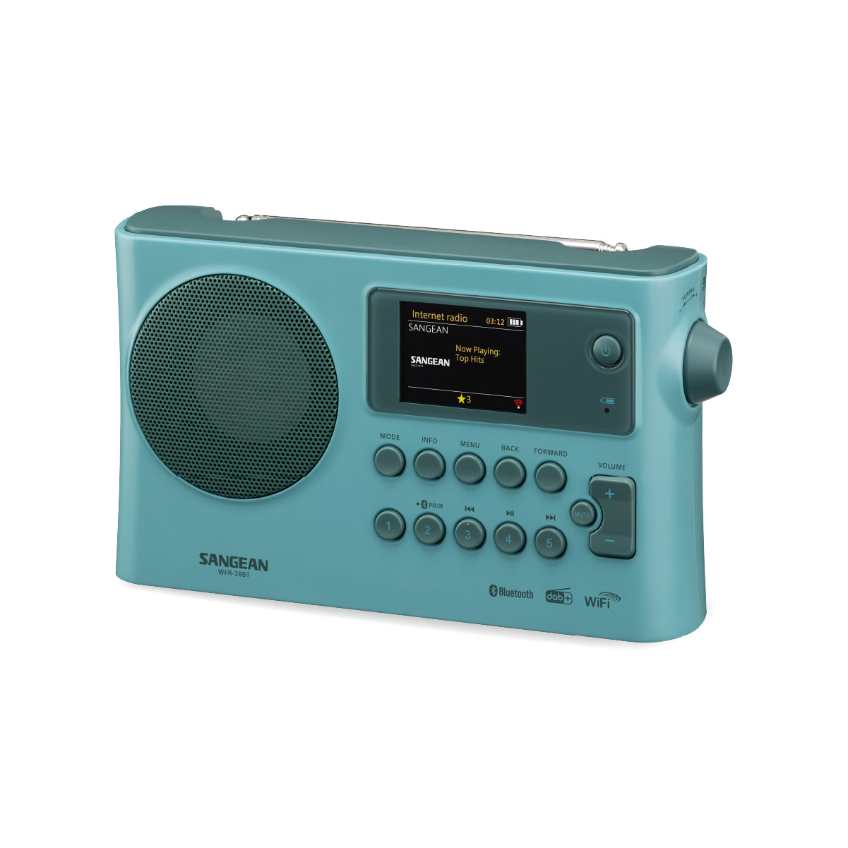 Sangean WFR-28BT – Internetradio, DAB+/UKW, Bluetooth, WLAN – Hellblau