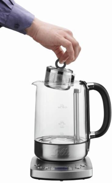 Solis 5518 – Tee- & Wasserkocher, 1,7 l, 2200 W, Edelstahl, Silber, Warmhalten, LCD-Display