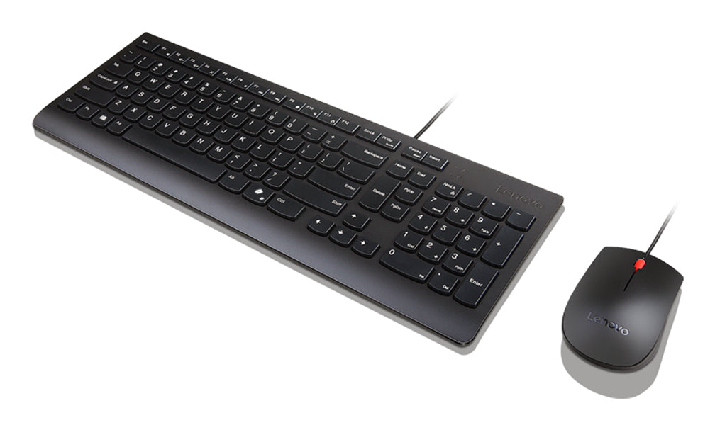 Lenovo Tastatur-Maus-Set – QWERTY (US) – USB (kabelgebunden), Schwarz, für Windows 10 & Windows 11