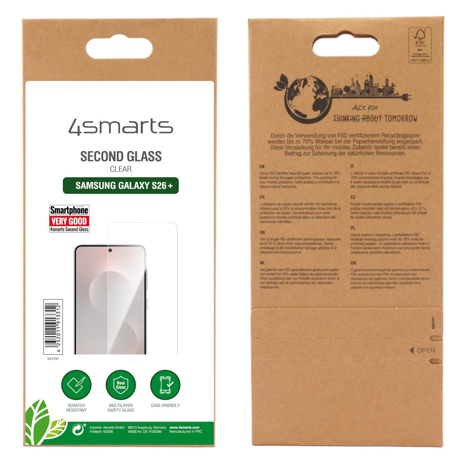 4smarts Displayschutz (Panzerglas), 9H – für Galaxy S26+