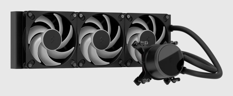 Fractal Design Radius 360 RGB – Flüssigkeitskühler – 3×120 mm Lüfter, für LGA 1200, AM4, AM5, Schwarz