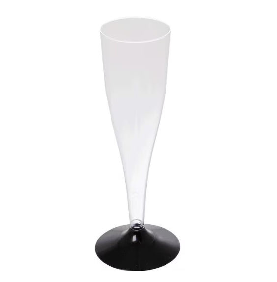Elco Weinglas-Becher, Kunststoff – 1 dl – Schwarz/Transparent – 20 Stk.