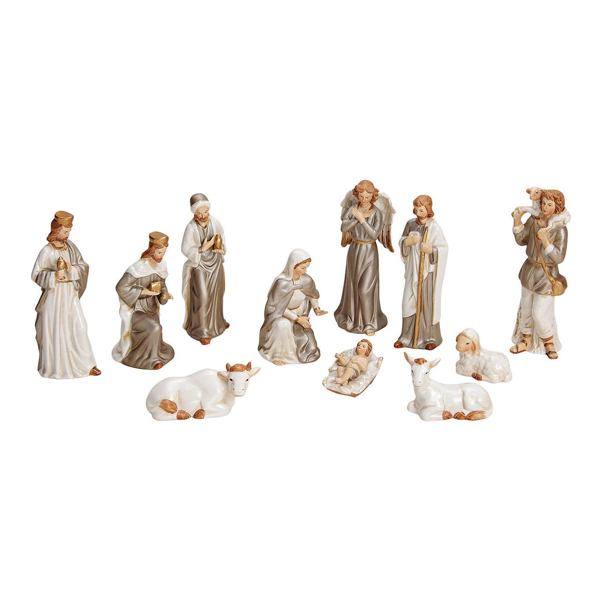 G. Wurm Krippenfiguren-Set – 11-teilig – Porzellan, mehrfarbig