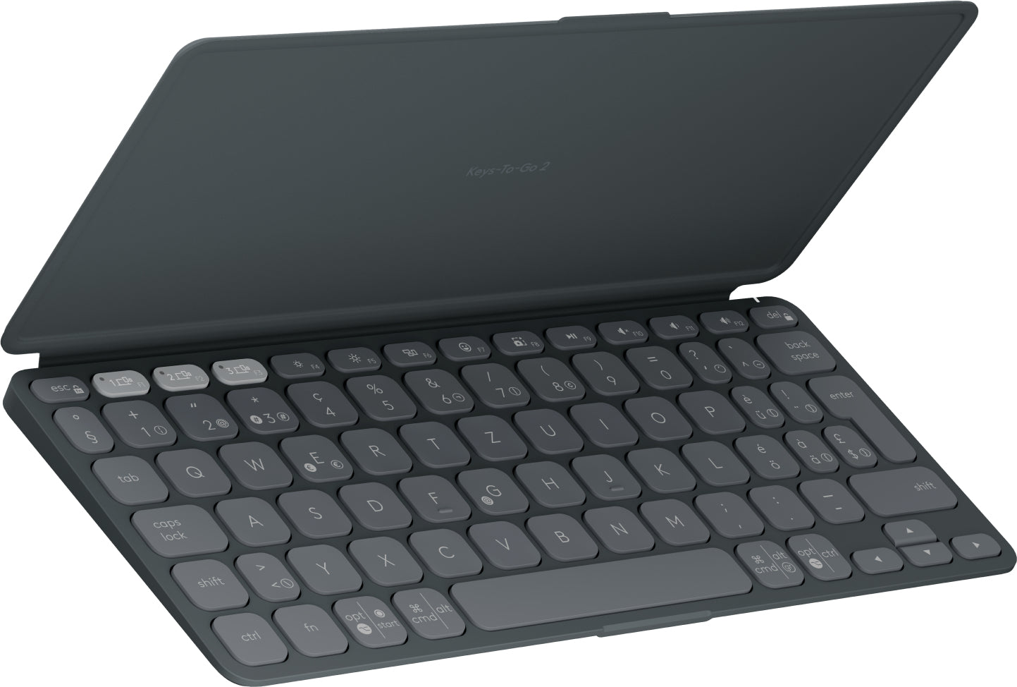 Logitech KEYS-TO-GO 2 – Tastatur, kabellos (Bluetooth), CH-Layout (DE-CH), Graphit