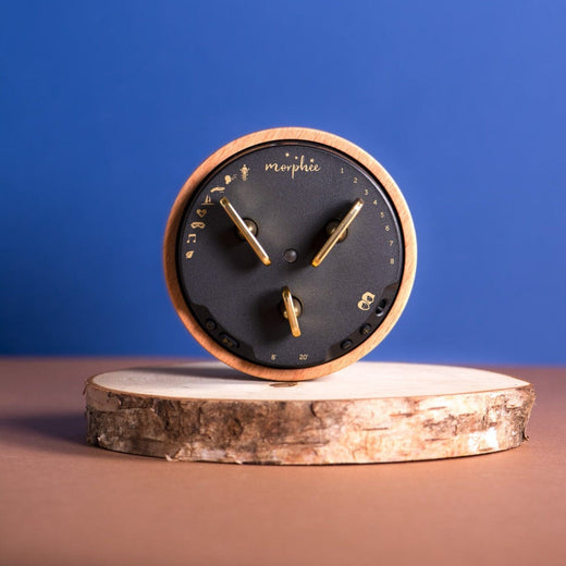 Morphee Morphée FR-EN-DE-NL Version – Einschlafhilfe, Eingebauter Lautsprecher, Akku, Timer 8–20 min – Braun/Holz