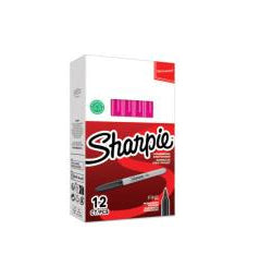 Sharpie Permanentmarker – Feine Spitze 1 mm – Magenta – 12er-Pack