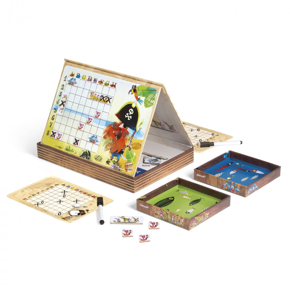 JANOD Seeschlacht Piraten – Strategiespiel, 2 Spieler, ab 5 Jahren, 15 Min., DE/EN/FR/IT/NL/ES/RU