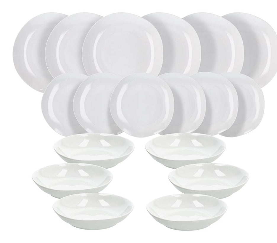 Tognana Porcellane Geschirrset Delphi – 18-teiliges Set, Ø 27/21 cm, Porzellan, spülmaschinenfest