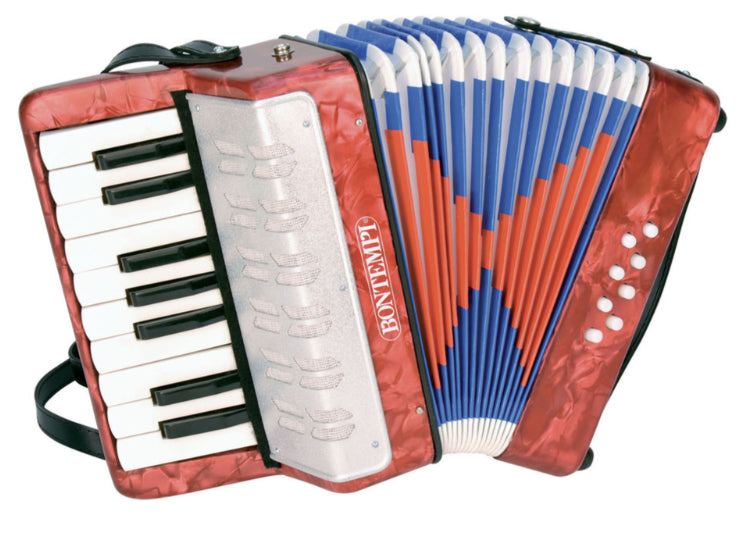 Bontempi Akkordeon – 17 Tasten, 24 cm, Kunststoff, ab 4 Jahren, mehrfarbig
