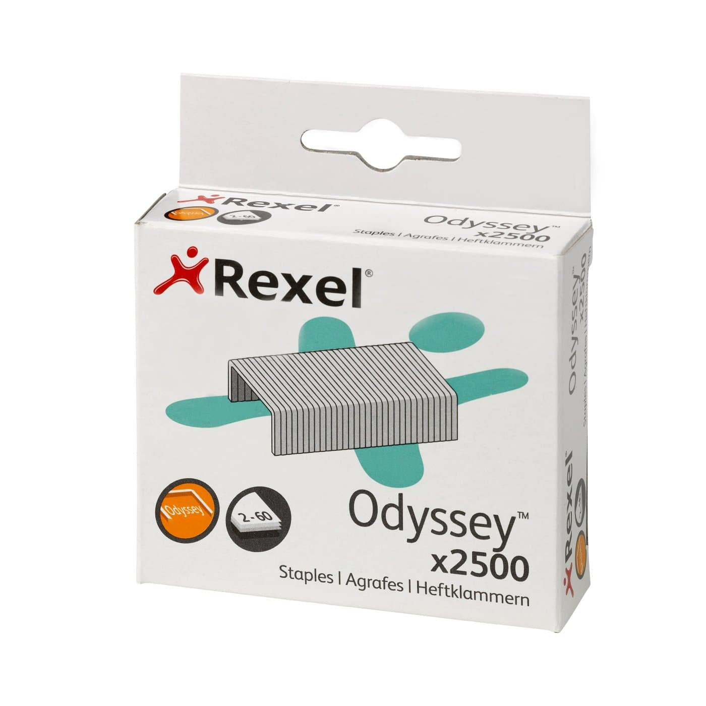 Rexel Heftklammern – für Rexel Odyssey – 9 mm – Metall, silber – 2500 Stk.