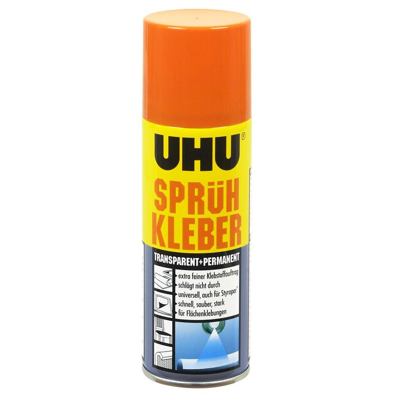 UHU UH46740 Sprühkleber permanent – 200 ml, transparent, für Styropor