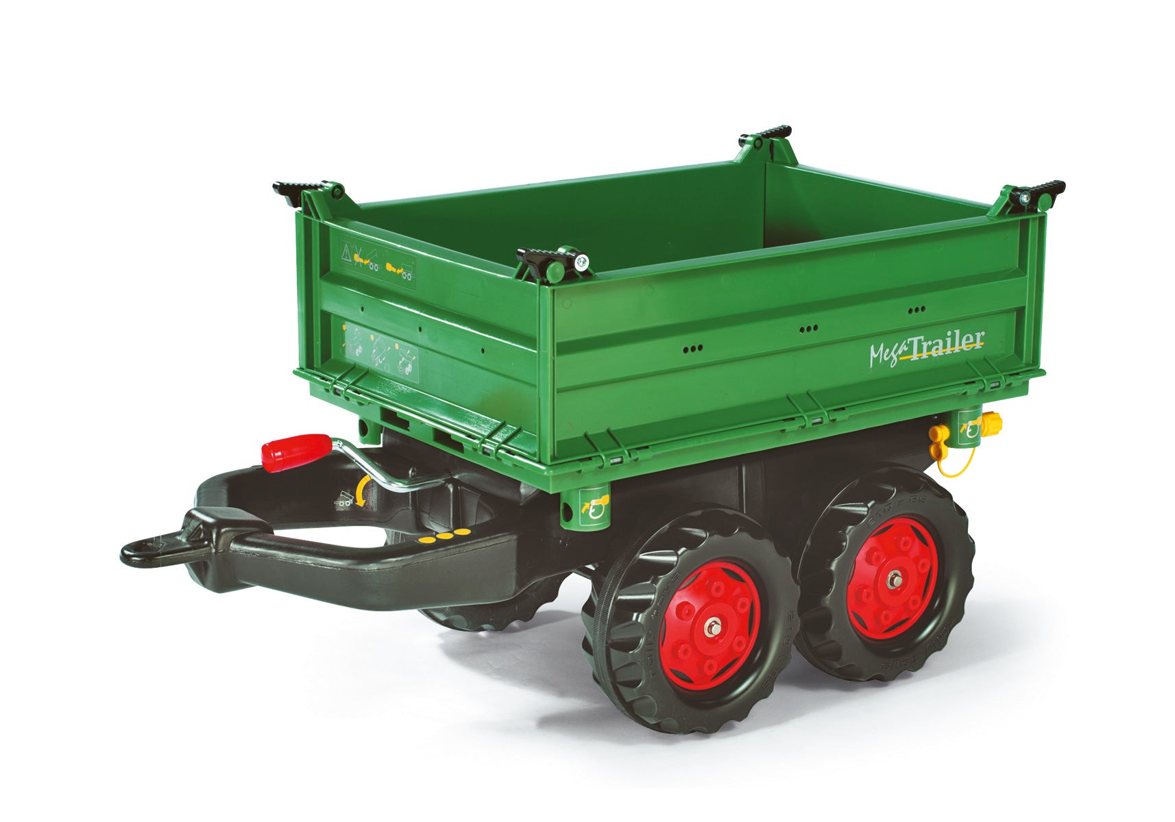 rolly toys rollyMega Trailer – Traktoranhänger – 88 × 45 × 47 cm – mit Anhängerkupplung – ab 3 Jahren – grün