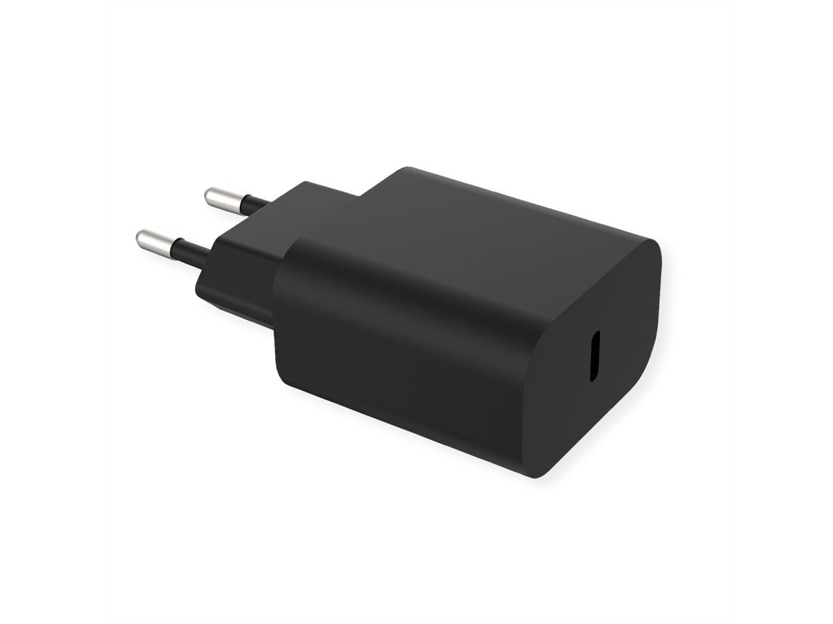 VALUE 19.99.1097 USB-Ladegerät 20 W – USB-C×1 – PD, QC 3.0 – Schwarz
