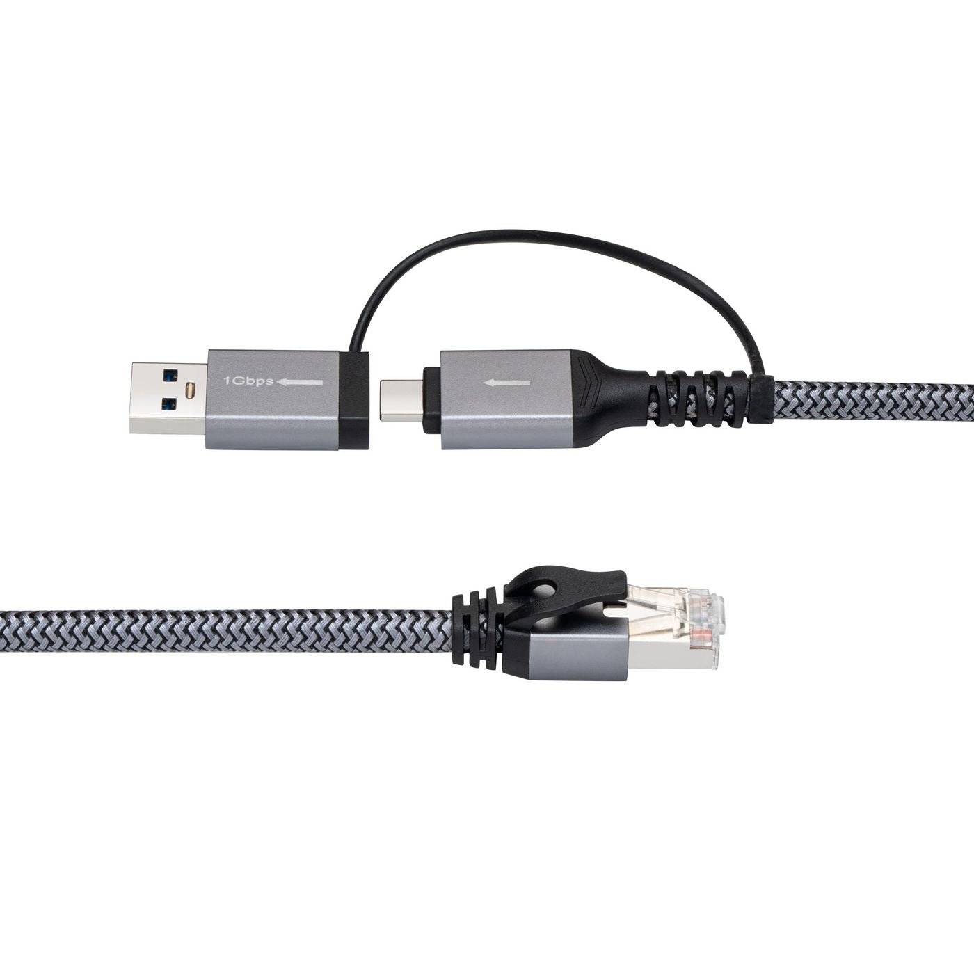 Microconnect Ethernet (RJ-45) auf USB-A/USB-C Adapter, CAT6 FTP, 3 m