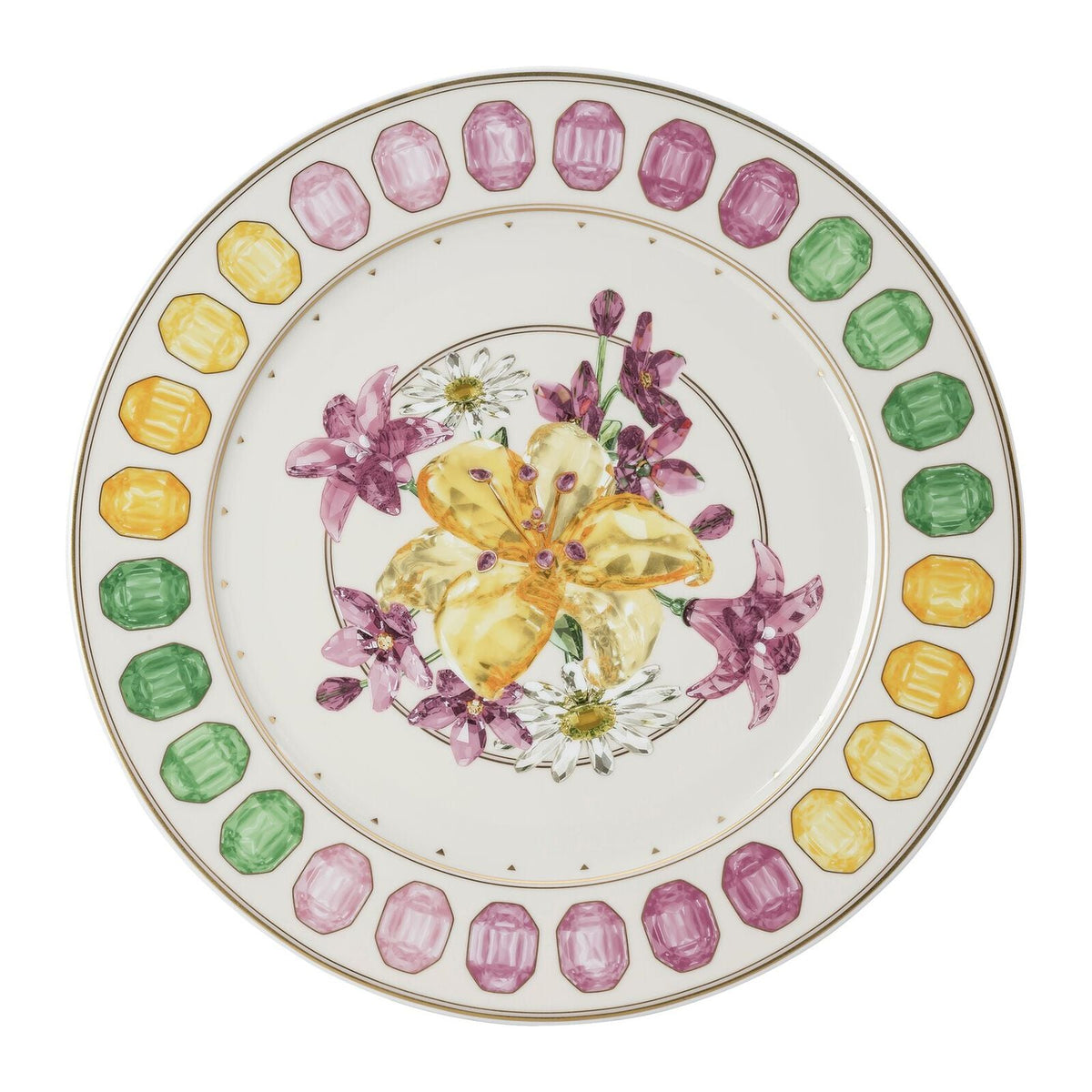 Rosenthal Platzteller IDYLLIA Bouquet – Ø 33,1 cm, H 2,2 cm, Porzellan, Weiss/Mehrfarbig, spülmaschinenfest