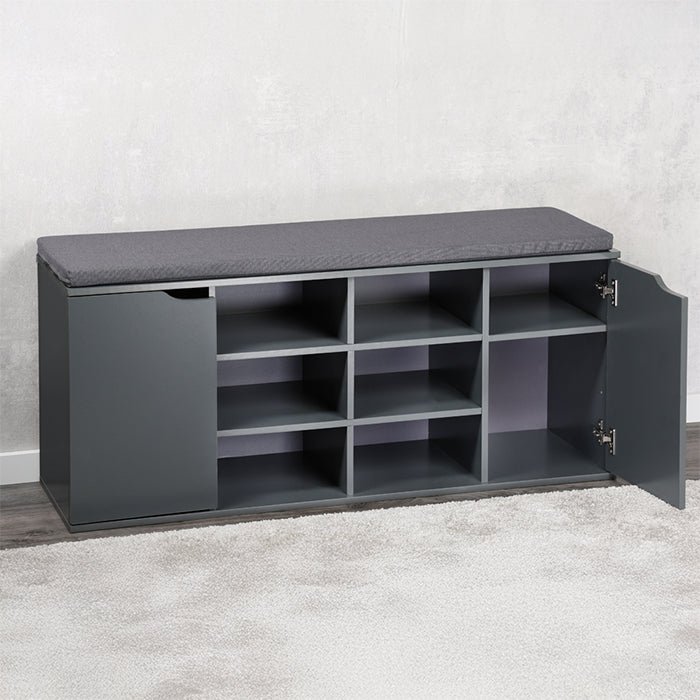 Kesper Schuhschrank – mit Sitzkissen, MDF/Holz, Anthrazit, 103,5 × 30,5 × 48 cm