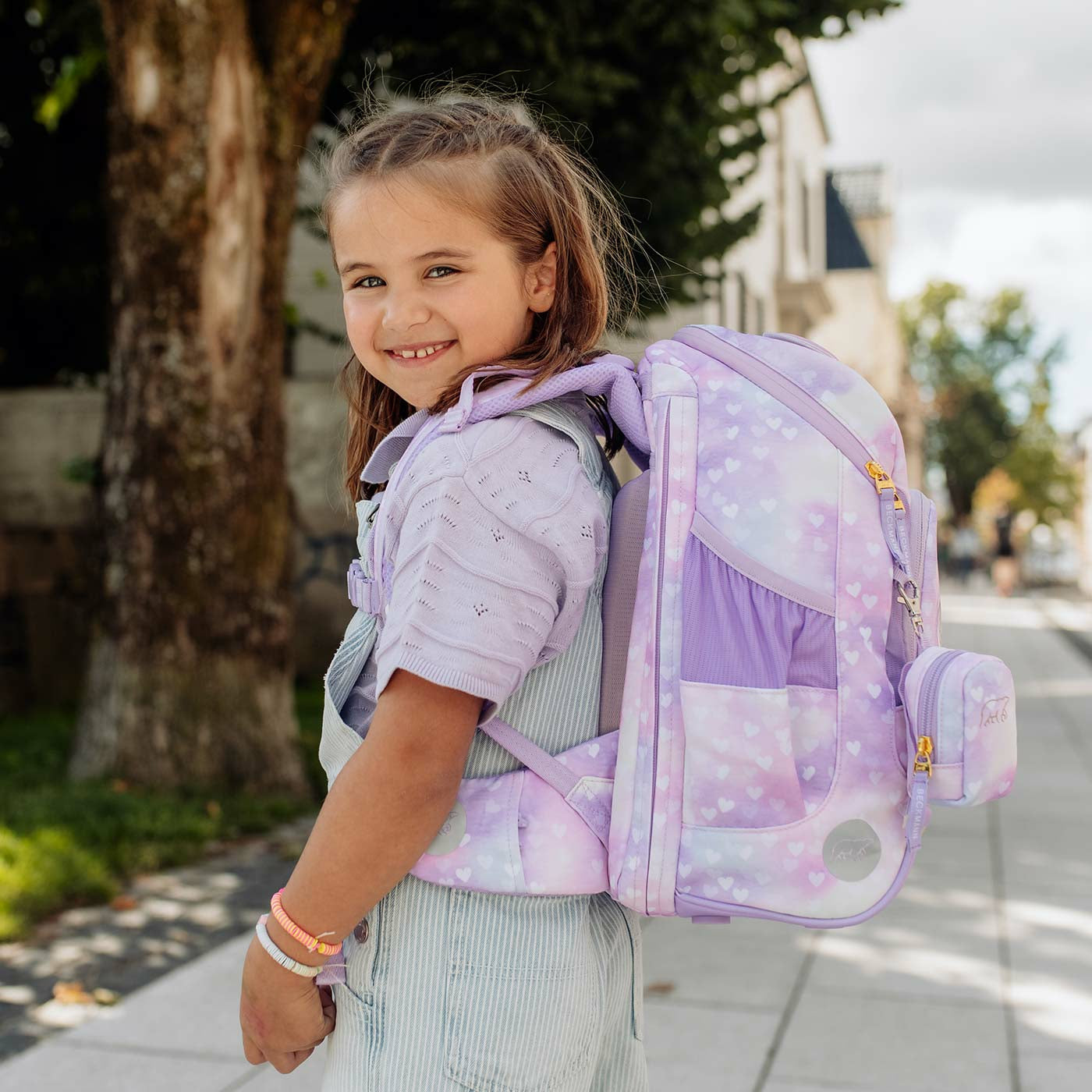 Beckmann Schulrucksack Active Air Flx – 6-teilig – Einhorn Prinzessin Violett