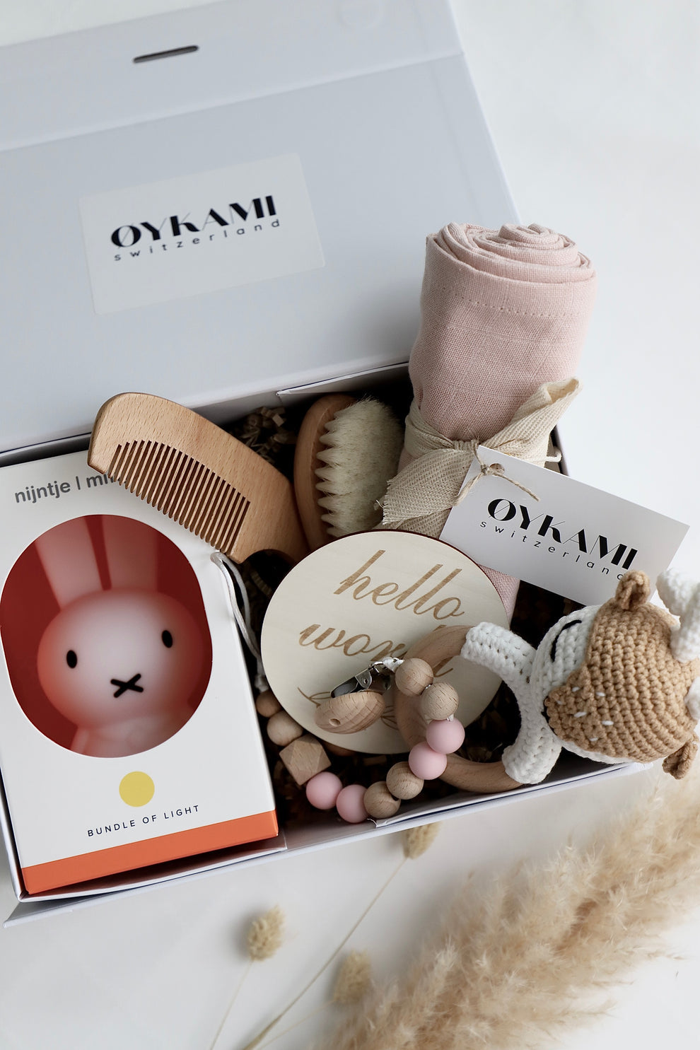 OYKAMI Geschenkbox Casablanca – mehrfarbig – Organische Baumwolle, Holz