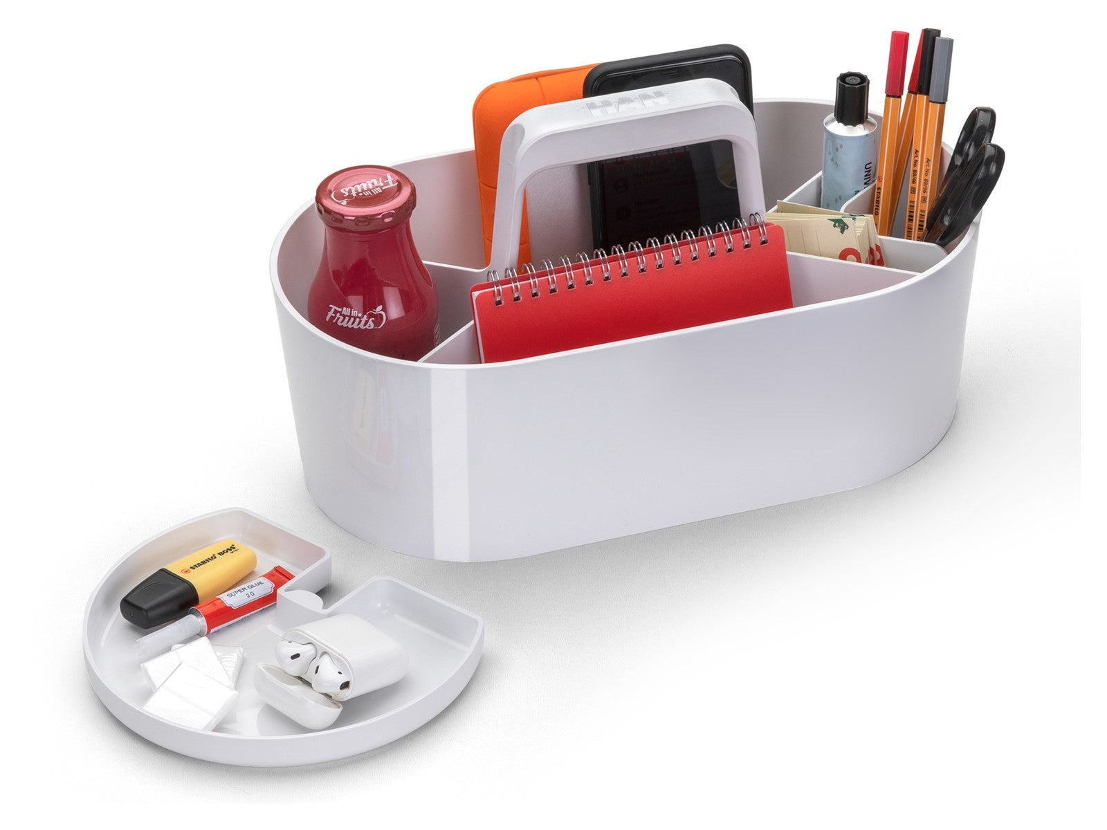 HAN Werkzeugkasten LOFT 1200-12 Aufbewahrungsbox – 4 Fächer, Weiss, ABS, B 340 × H 190 × T 190 mm