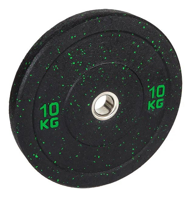 Fitcom Gewichtsscheibe 10 kg, Ø 45 cm – Grün, Gummi