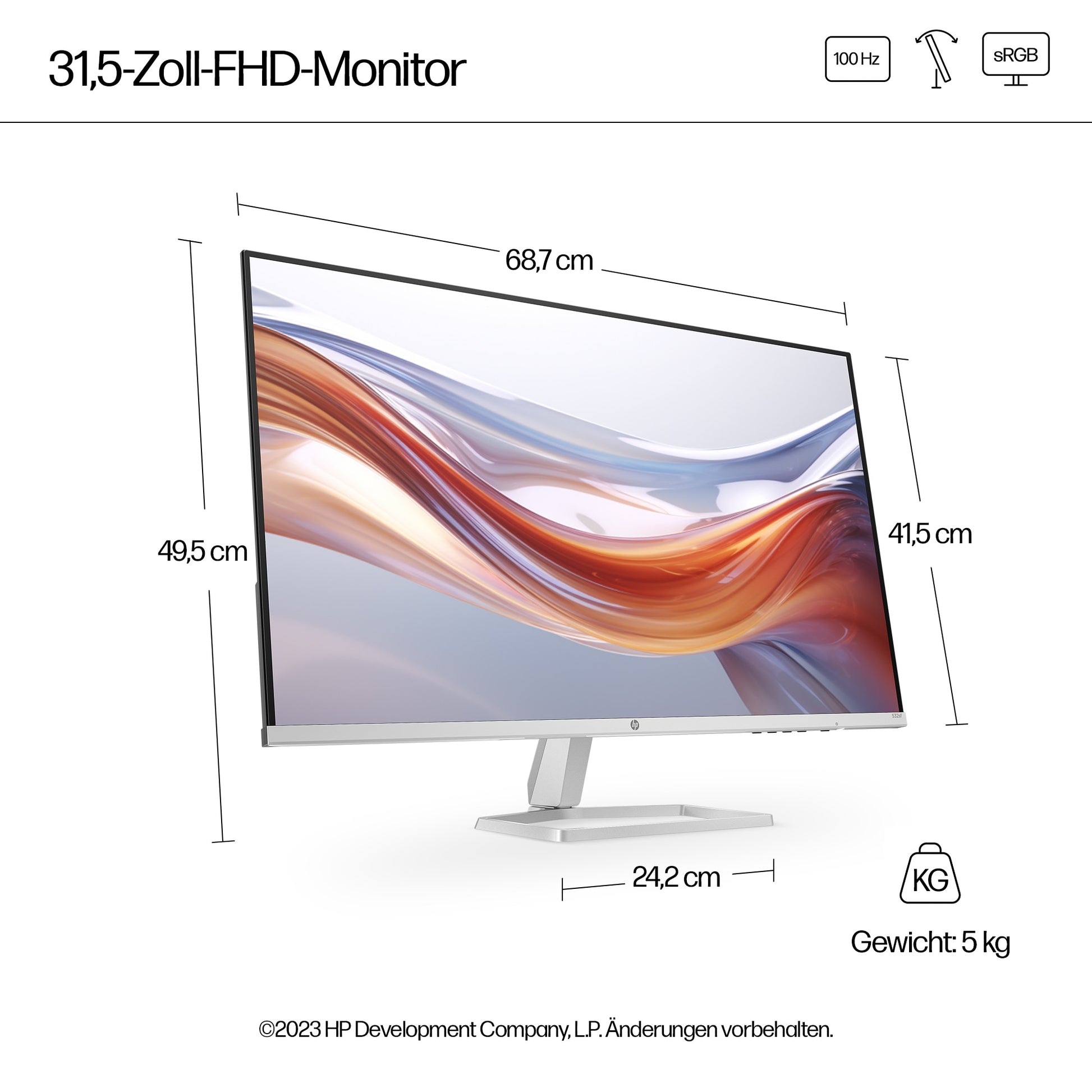 HP S5 532SF FHD – Monitor, 31,5", 1920 × 1080 (Full HD)