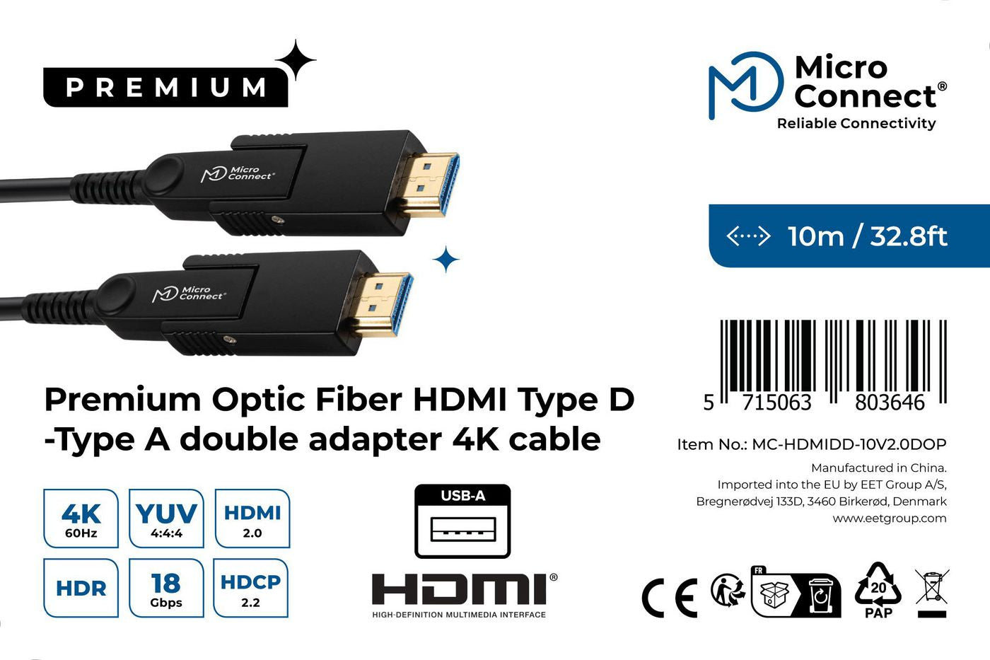 Microconnect HDMI-Kabel, HDMI/HDMI, Schwarz