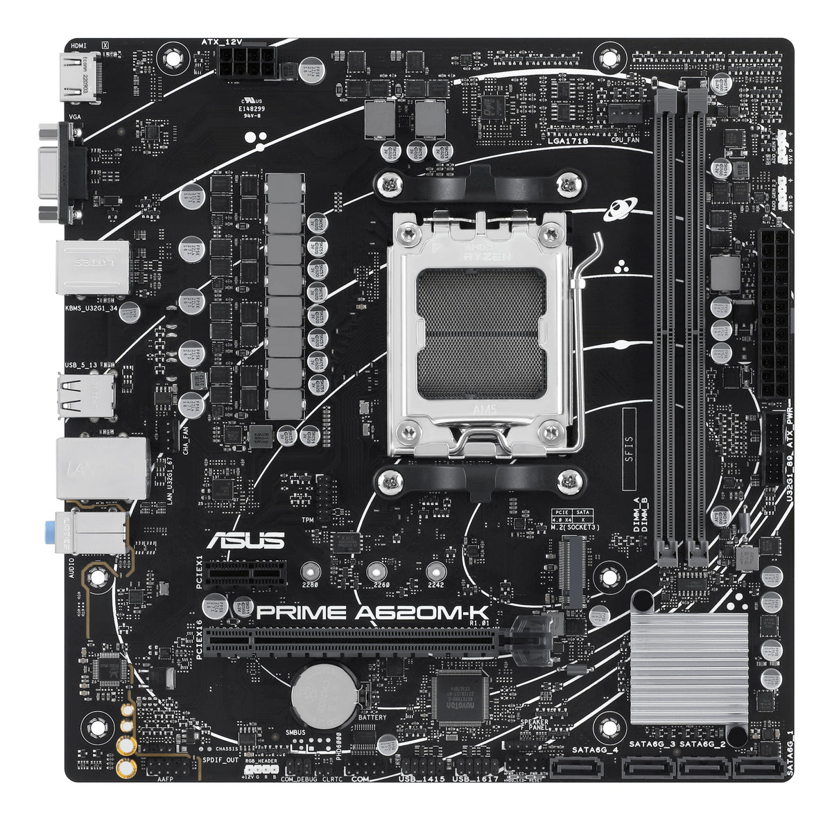 ASUS PRIME A620M-K – Mainboard – Sockel AM5, AMD A620, mATX, DDR5