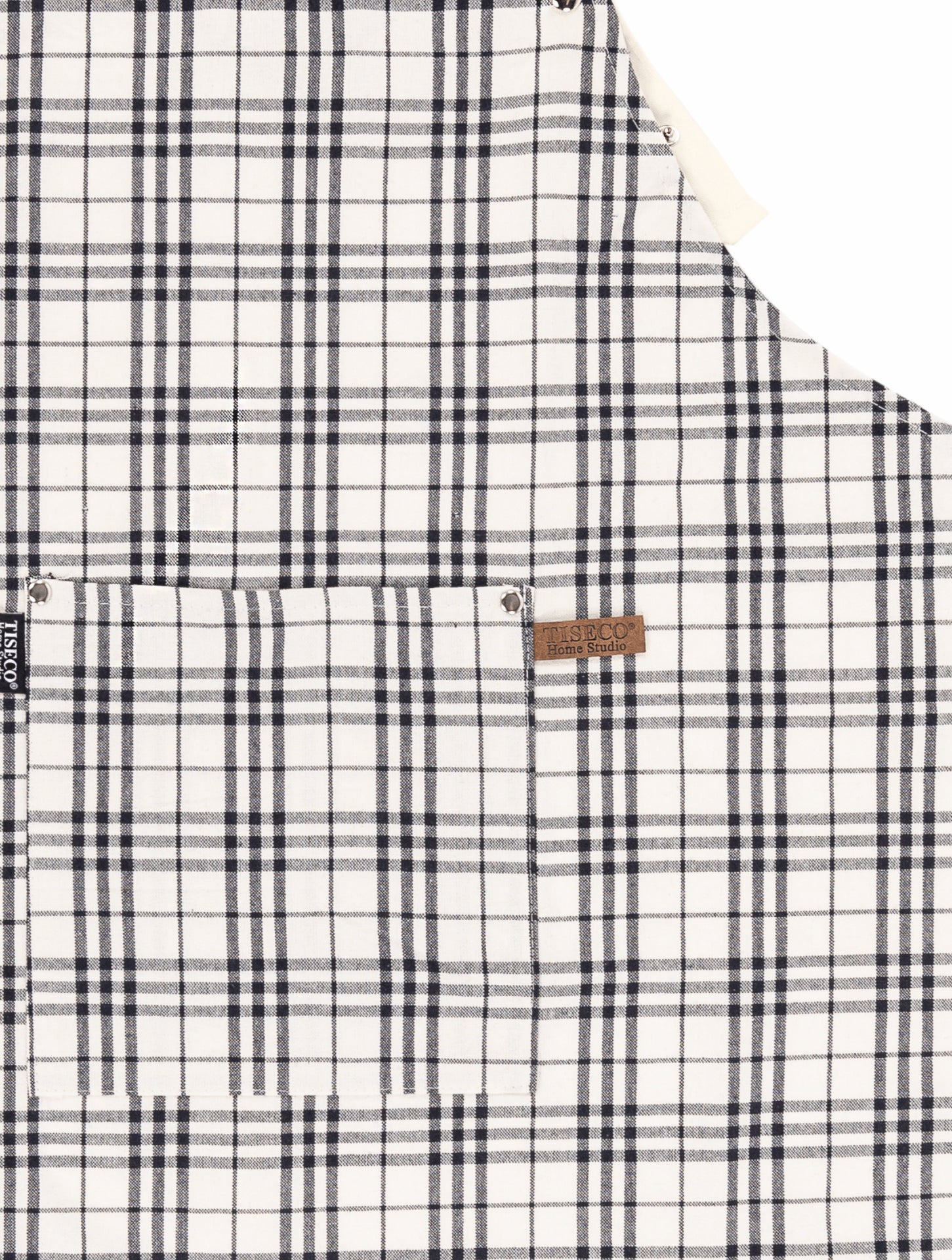 Tiseco Schürze Sherlock Checker – Baumwolle/Polyester, 68×85 cm, Schwarz/Weiss, 1 Stück
