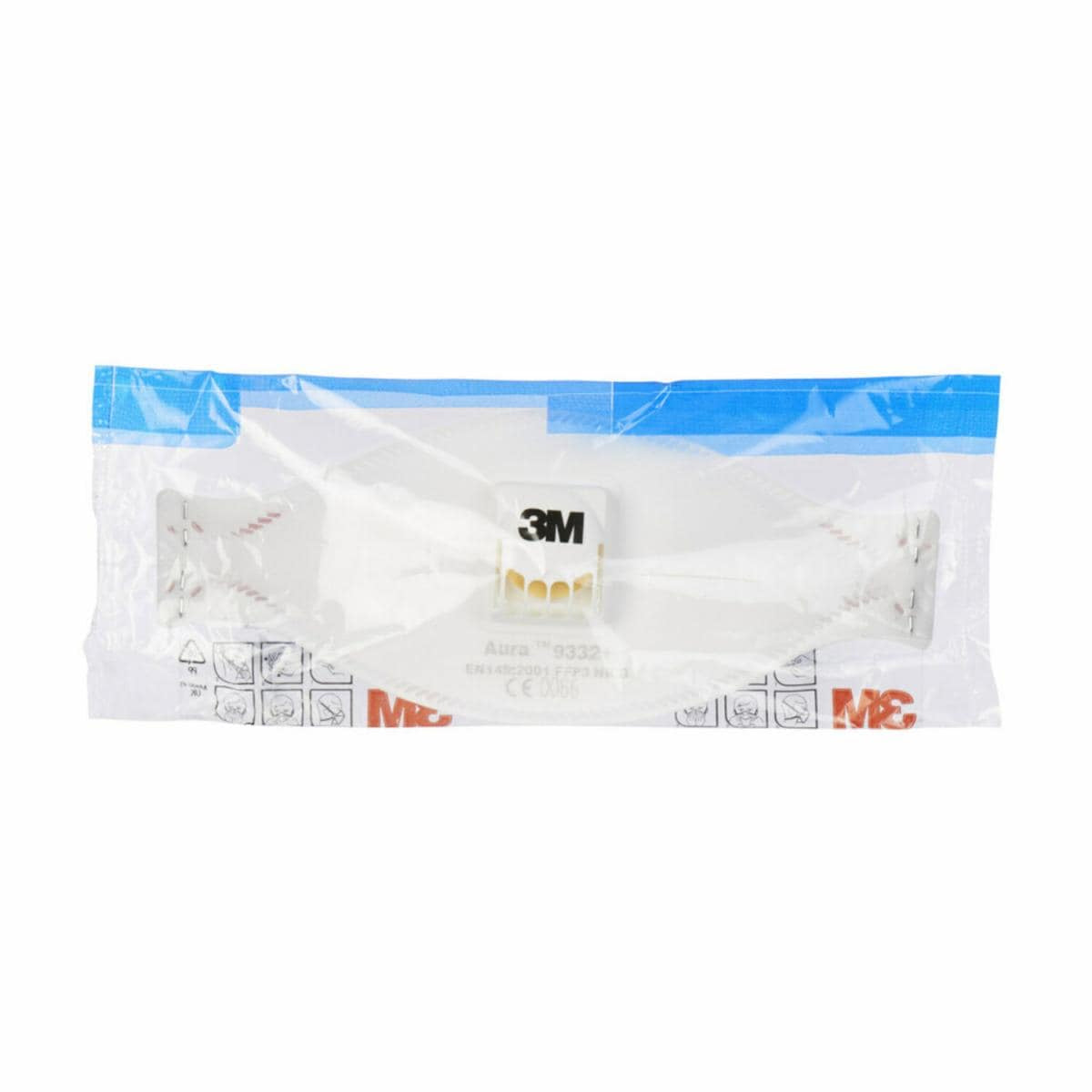 3M Atemschutzmaske FFP3 Aura 9332+ – mit Ventil, NR, D – Einheitsgrösse – Weiss – EN 149