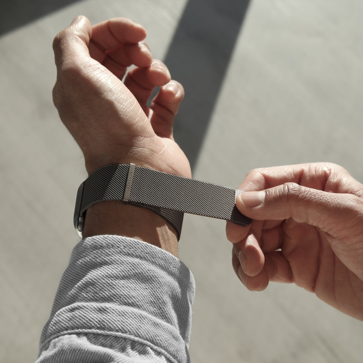 Vonmählen Milanese Loop 2 – Armband – für Apple Watch 40/41/42 mm, Granitgrau, Edelstahl