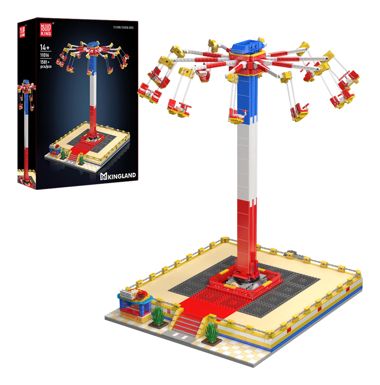 Mould King 3D-Puzzle Elektrischer Flugsessel – 1581 Teile – ab 14 Jahren, Kunststoff, Mehrfarbig