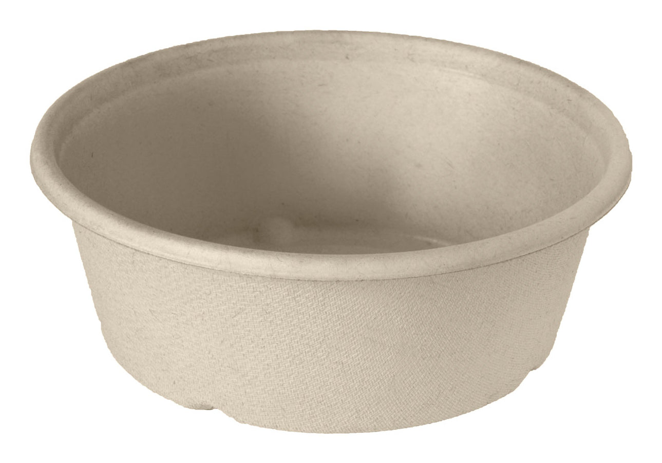 BioPak Schale, Bagasse (Zuckerrohr) rund – 1200 ml, Ø 19,5 cm – braun