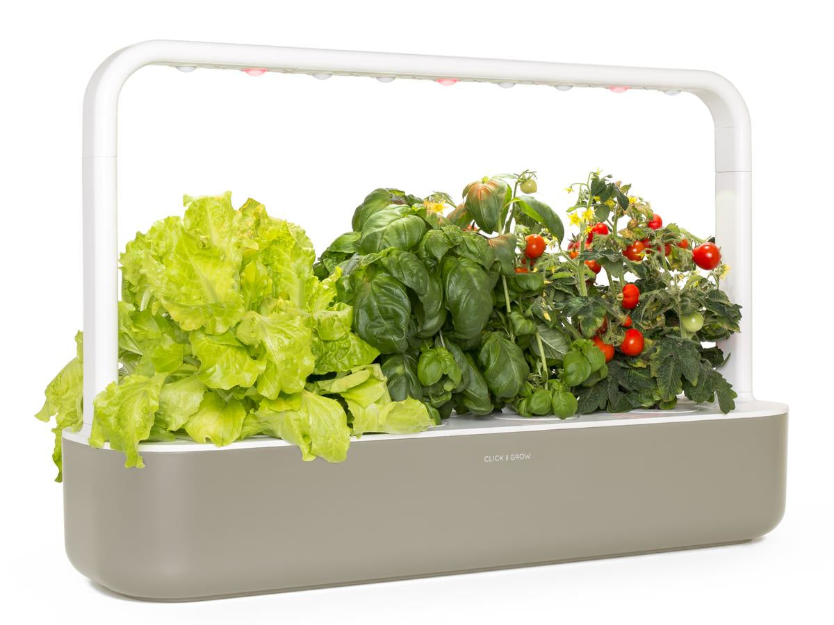 Click & Grow Smart Garden 9 – 9 Ablagen, integrierte LED-Beleuchtung – Kunststoff, Beige