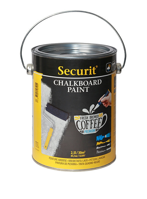 Securit Tafellack – Schwarz, matt – 2,5 l – für Holz, Metall, Kunststoff