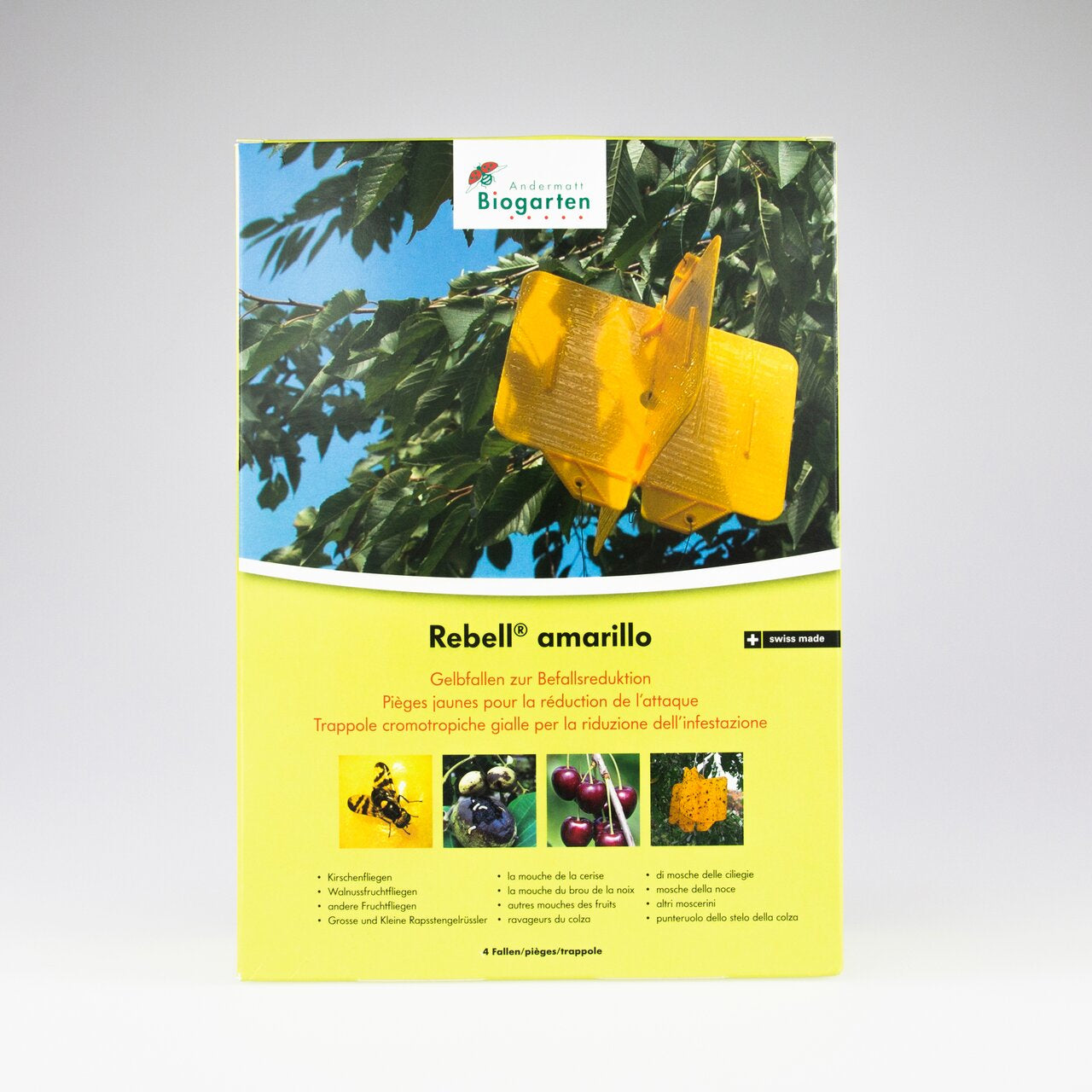 Andermatt Biogarten Bio Rebell Insektenfalle – gelb – Fliegenpapier – für Fluginsekten – 4 Stk.