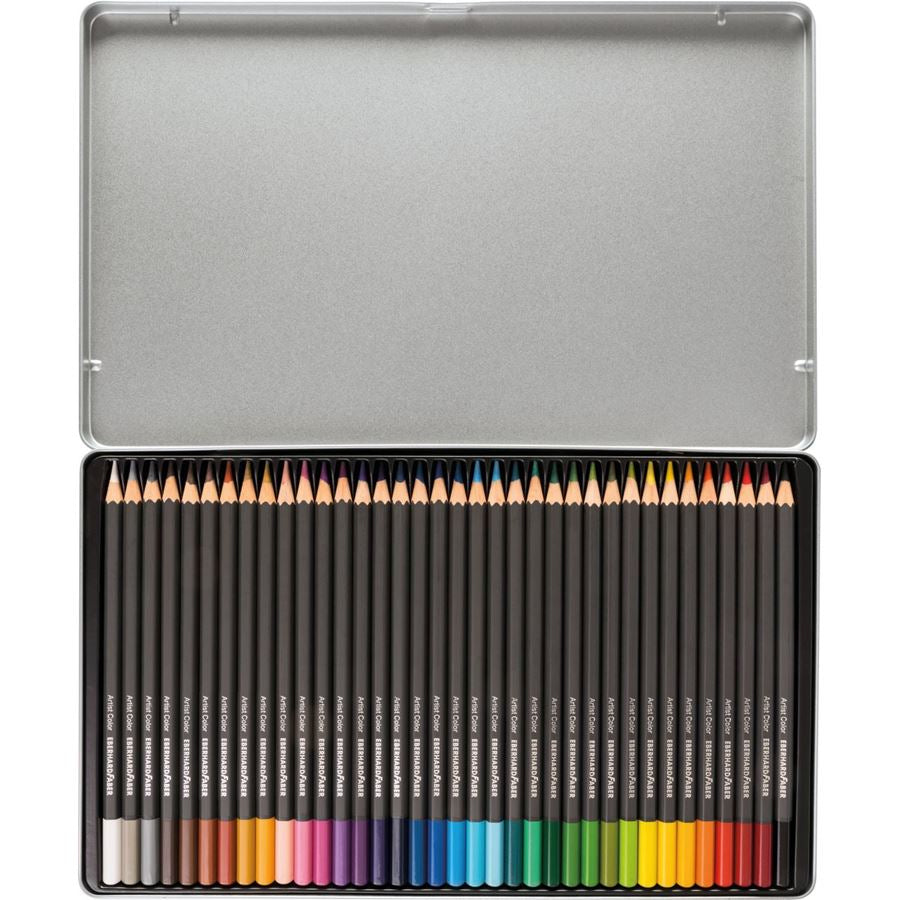 Eberhard Faber Buntstifte Artist Color – Sechskant, Minen-Ø 3,8 mm, 36 Farben, in Metallschachtel
