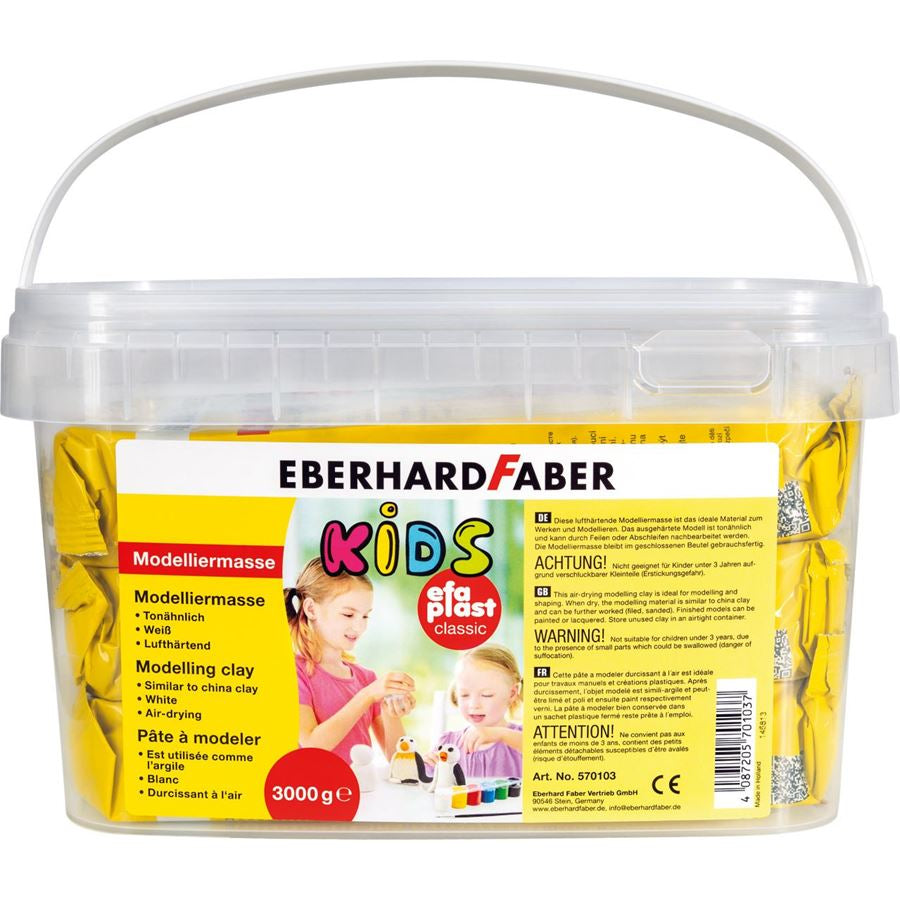 Eberhard Faber Modellierton, lufthärtend, im Eimer, weiss, 3 kg, 1 Stk.