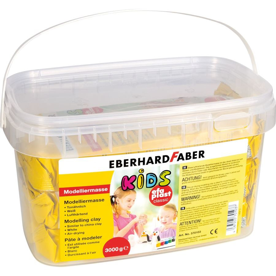 Eberhard Faber Modellierton, lufthärtend, im Eimer, weiss, 3 kg, 1 Stk.